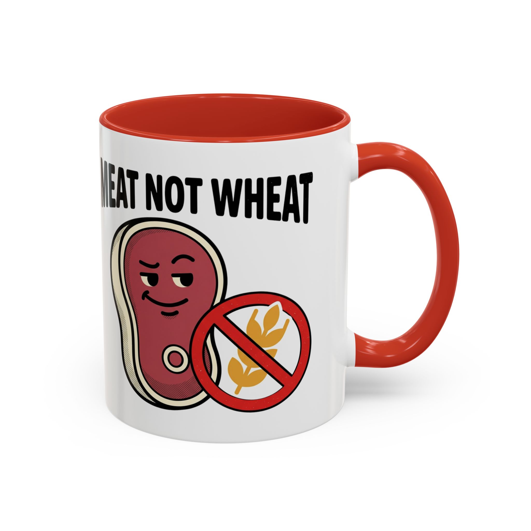 Meat Not Wheat ub3remm Accent Coffee Mug - Image 14