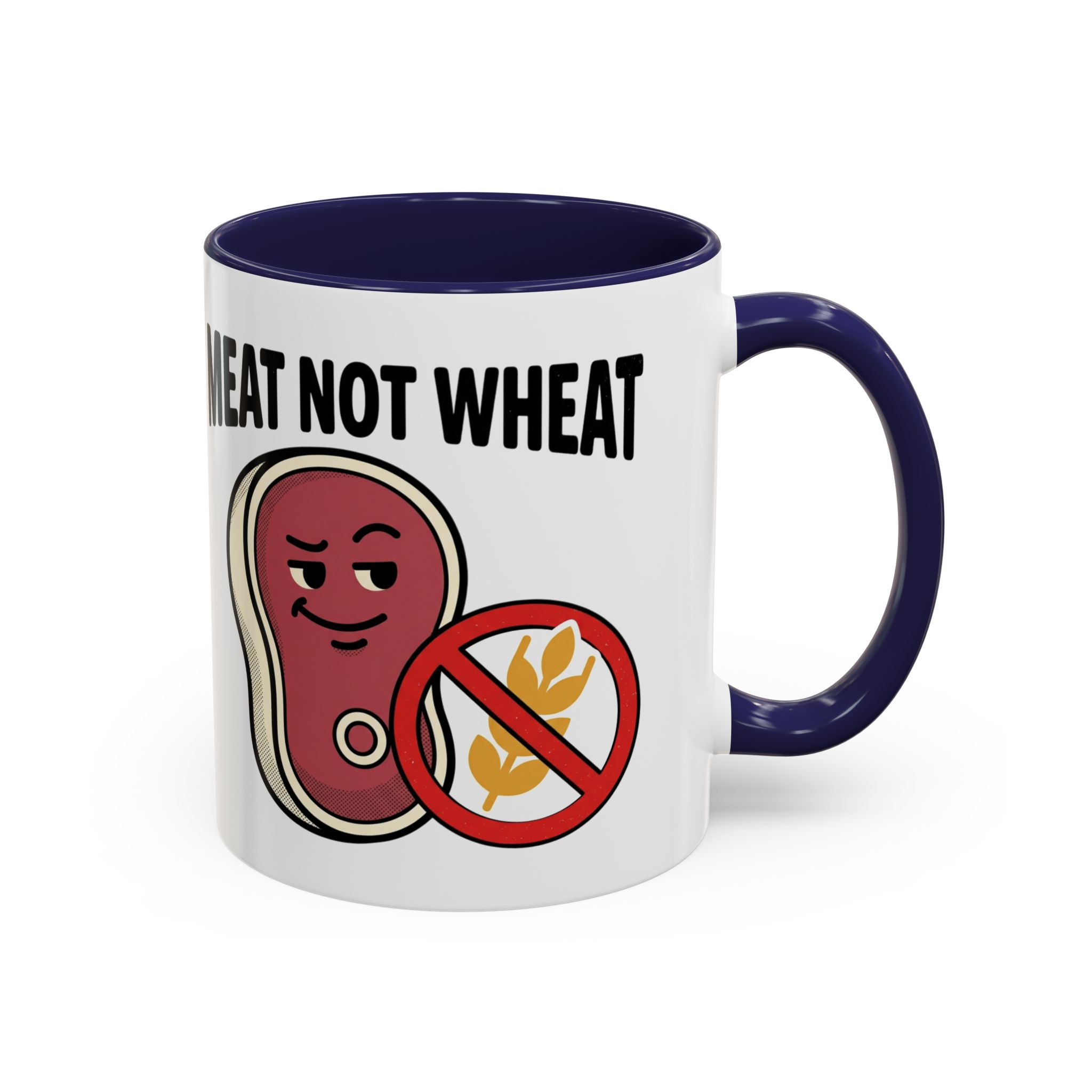 Meat Not Wheat ub3remm Accent Coffee Mug - Image 6