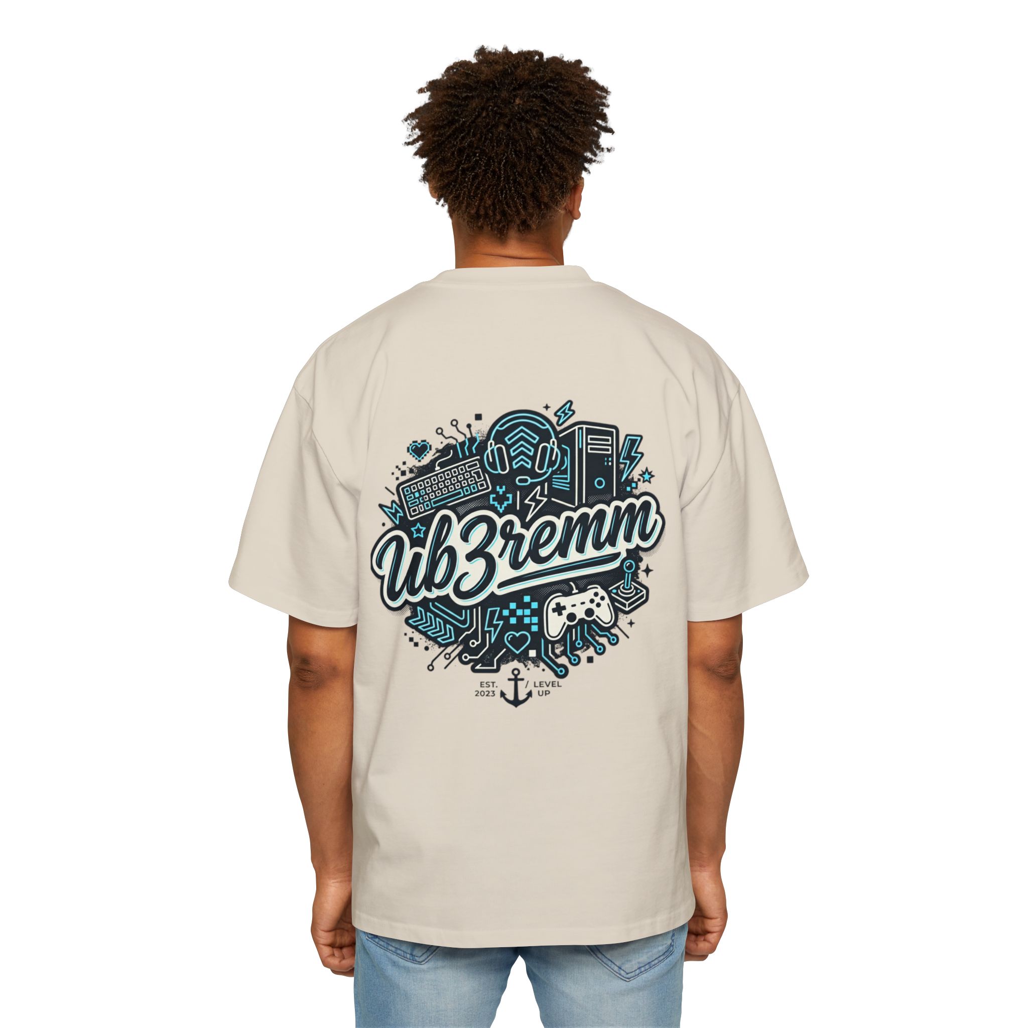 Oversized ub3rcrew Tee Blue Design - Image 8