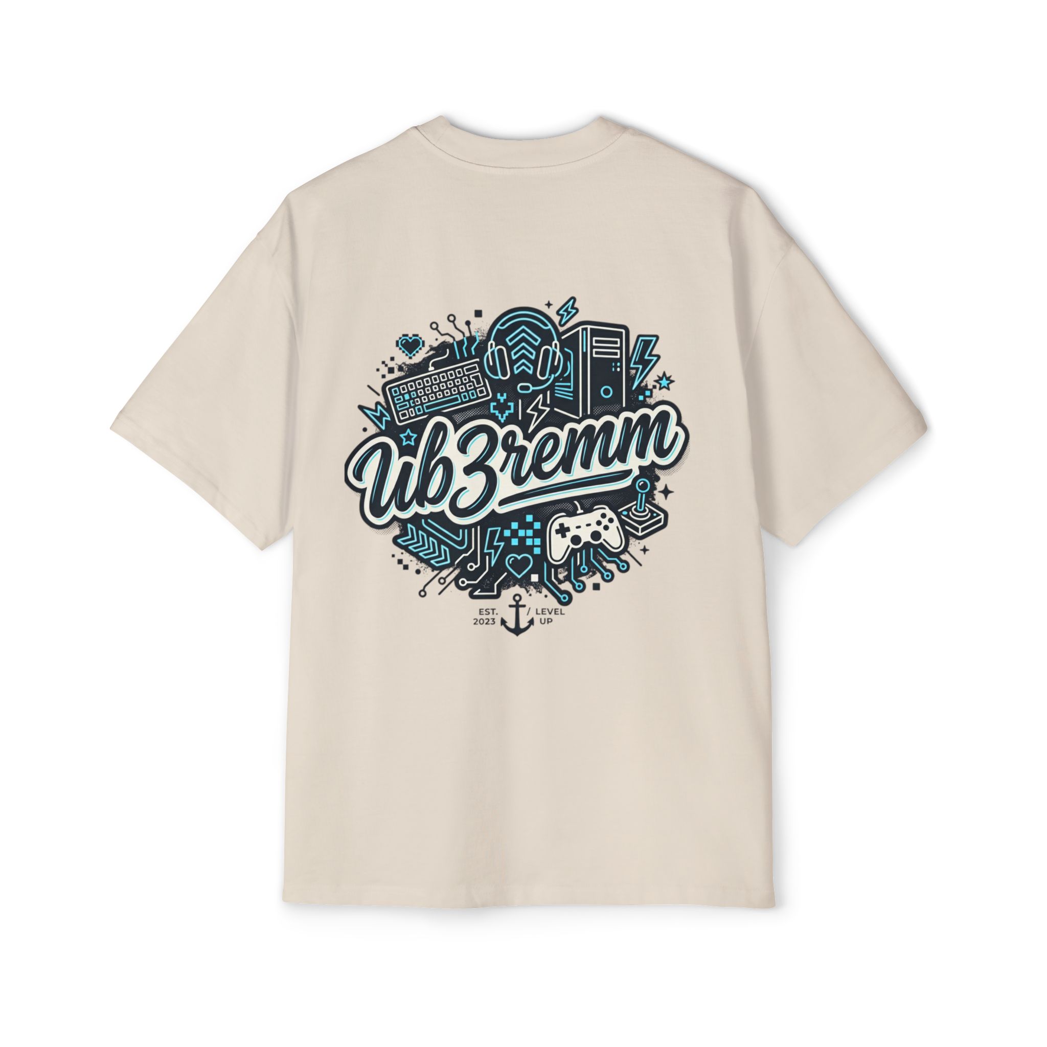 Oversized ub3rcrew Tee Blue Design - Image 6
