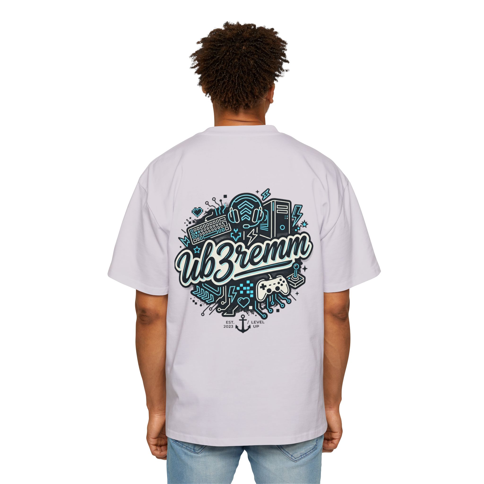 Oversized ub3rcrew Tee Blue Design - Image 20